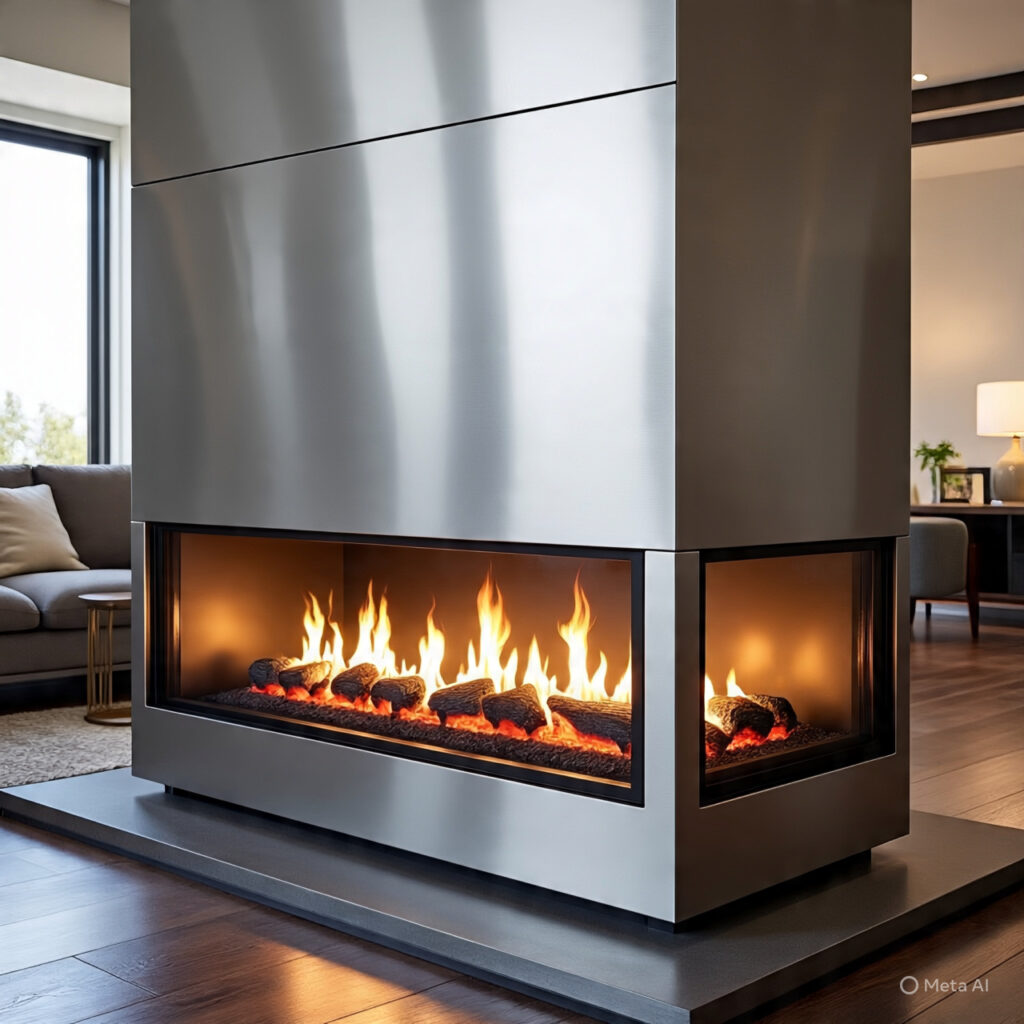 Double Sided Fireplace Insert